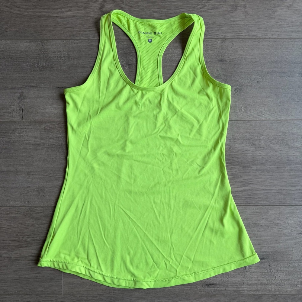 EUC Gianni Bini racerback workout top - size medium - neon yellow/green